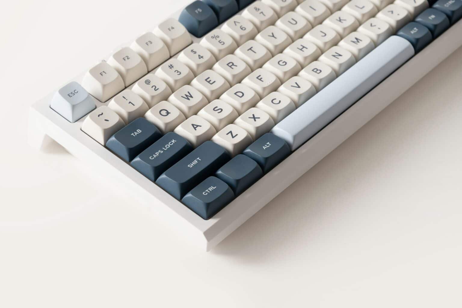 Modern mechanical keyboard. Minimal style and design keyboard. Custom build keyboard.