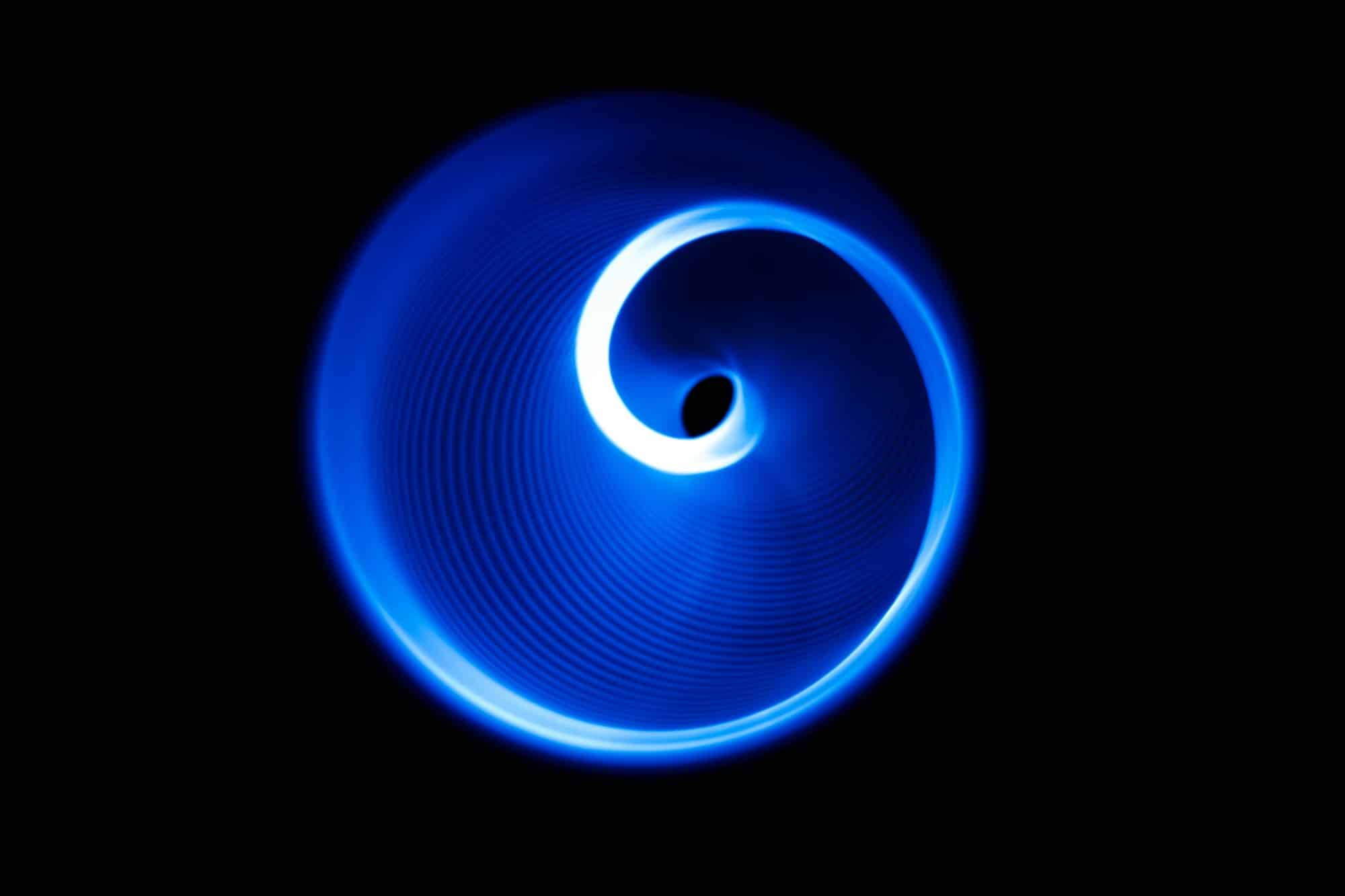 Sound waves in the visible blue color