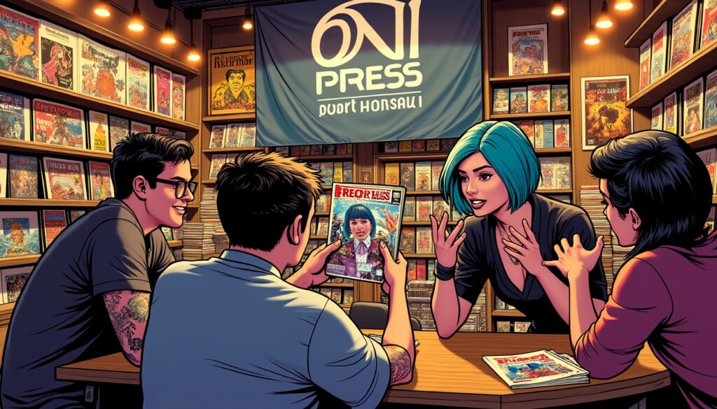 Exclusivité GVN : Plongez dans l’univers d’Oni Press avec un aperçu de Free for All #1 par Patrick Horvath découvrez en exclusivité l'univers captivant d'oni press avec un aperçu du premier numéro de free for all, signé par le talentueux patrick horvath. préparez-vous à une immersion unique dans cet univers graphique fascinant.