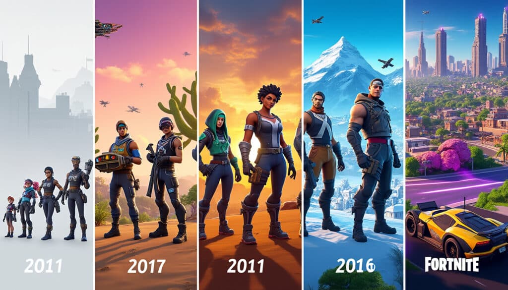Découvrez l’évolution de Fortnite : un aperçu de son parcours depuis 2011 explorez l'évolution fascinante de fortnite depuis ses débuts en 2011. découvrez les étapes clés de son parcours, ses innovations marquantes et son impact sur le monde du jeu vidéo.