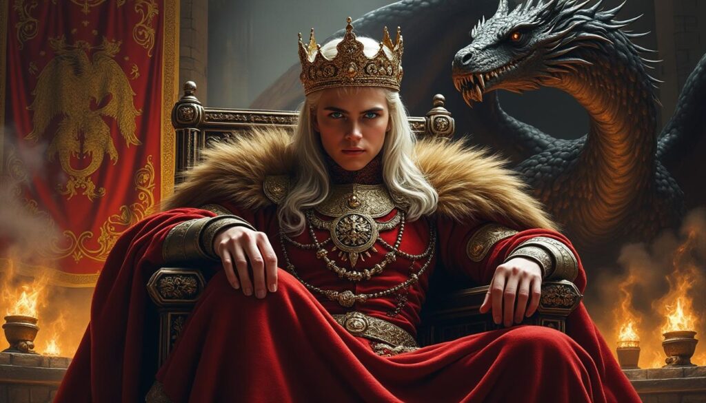 Aegon IV Targaryen : un roi aux ambitions démesurées découvrez le règne tumultueux d'aegon iv targaryen, un roi aux ambitions démesurées dont les décisions audacieuses et les désirs insatiables ont façonné l'histoire de westeros. plongez dans l'univers fascinant des targaryen et explorez les conséquences de sa quête de pouvoir.