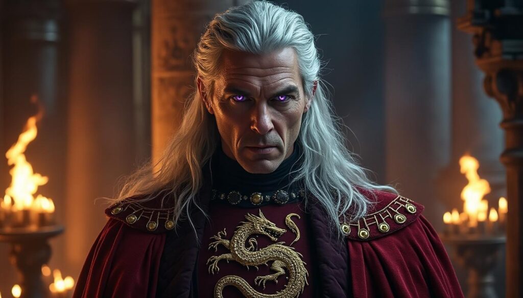 Aerys II Targaryen : le roi fou et son impact sur l’univers de Game of Thrones découvrez l'histoire d'aerys ii targaryen, le légendaire roi fou de westeros. plongez dans son règne tumultueux et explorez son impact durable sur l'univers de game of thrones, entre folie, tyrannie et lutte pour le pouvoir.