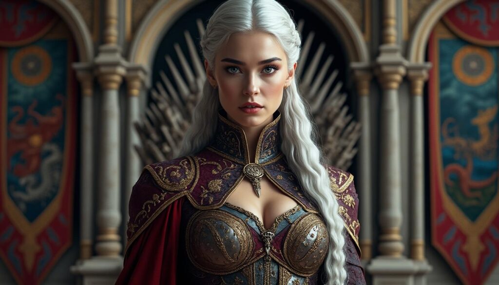 Rhaenyra Targaryen : l’héritière perdue du Trône de Fer découvrez l'histoire fascinante de rhaenyra targaryen, l'héritière perdue du trône de fer, dont les ambitions et les luttes de pouvoir ont marqué l'histoire de westeros. plongez dans le destin tumultueux de cette princesse iconique et explorez son impact sur la dynastie targaryen.