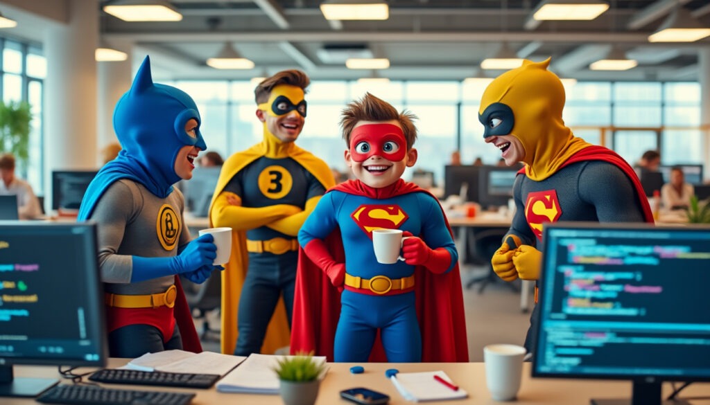 découvrez une comédie de bureau décalée mettant en scène des super-héros, imaginée par d'anciens développeurs de telltale. ce nouveau jeu arrive le mois prochain avec des épisodes hebdomadaires pour des aventures pleines d'humour !