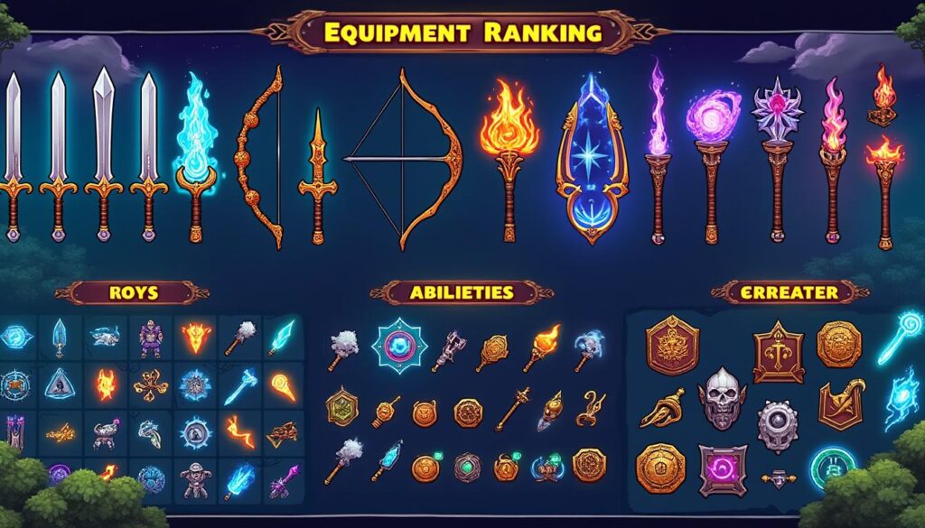 Classement Complet des Équipements dans Pixel Quest : Armes, Capacités, Armures et Accessoires découvrez le classement complet des équipements dans pixel quest : toutes les armes, capacités, armures et accessoires passés en revue pour optimiser vos performances et progresser efficacement dans le jeu.