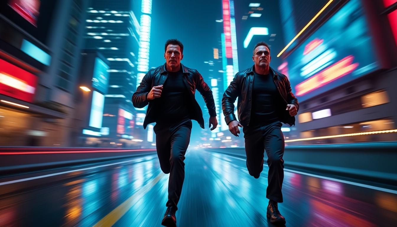 découvrez comment glen powell a reçu une bénédiction personnelle d'arnold schwarzenegger lors du tournage de 'l'homme de la course'. une rencontre inspirante entre deux générations d'acteurs passionnés !