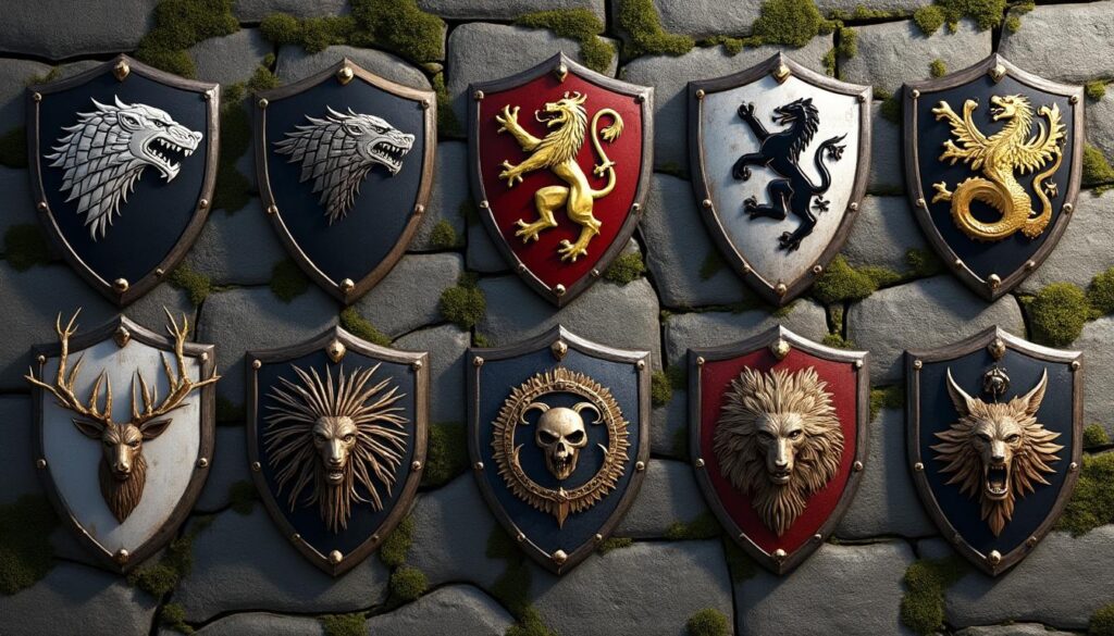 Liste des blasons dans l’univers du Trône de Fer découvrez la liste complète des blasons des maisons emblématiques de l'univers du trône de fer, avec leurs symboles, couleurs et significations.