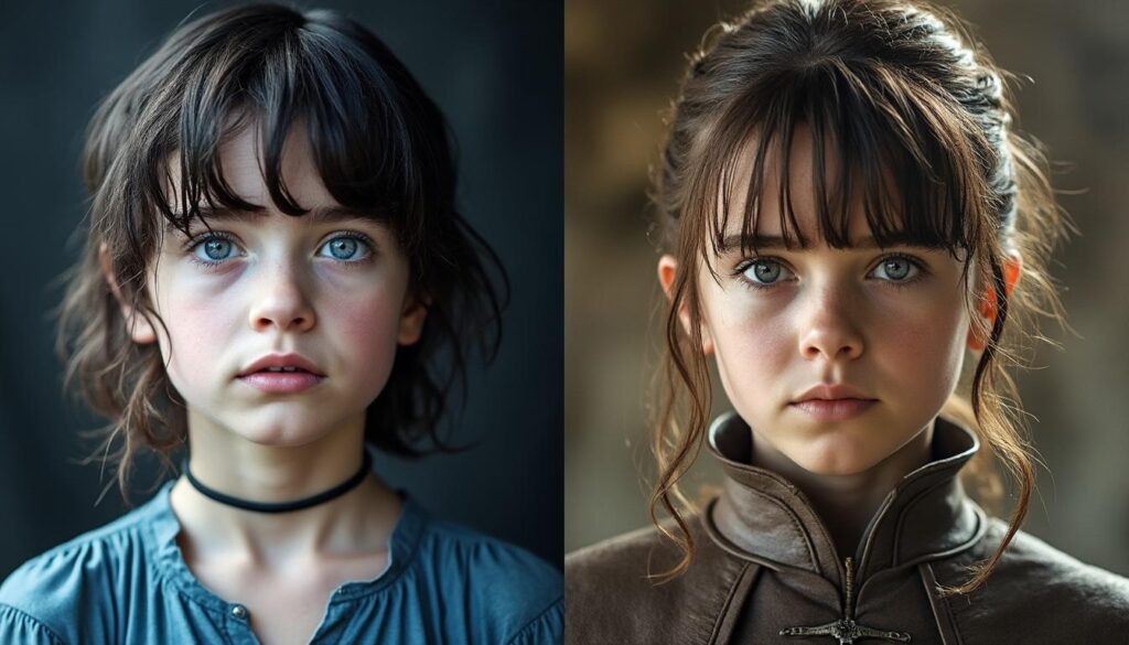 explorez le parcours captivant d'arya stark, de son innocence perdue à sa quête implacable de vengeance dans un voyage hors du commun.